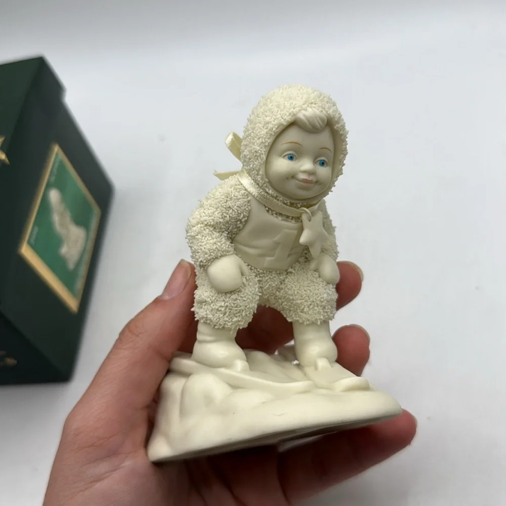 Vintage Dept 56 Snowbabies On The Slopes Christmas Decor Collectible Skiing
